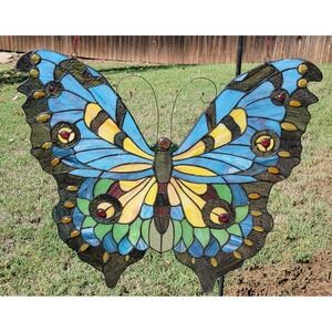 Swallowtail Butterfly Bright and Vibrant‎ Handcrafted Stained Glass
